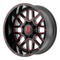 KMC XD820 Grenade Series Wheel 18x9" - 5x5" Bolt Pattern, 4.53 Backspacing - Satin Black Milled w/Red Tint Clear Coat