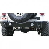 Rampage Rear Recovery Bumper with Light Cut Outs, Textured Black