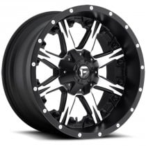 Fuel Nutz Series Wheel - 20"x10" - Bolt Pattern 5x4.5" and 5x5" - Backspacing 4.5" - Offset -24 - Black and Machined