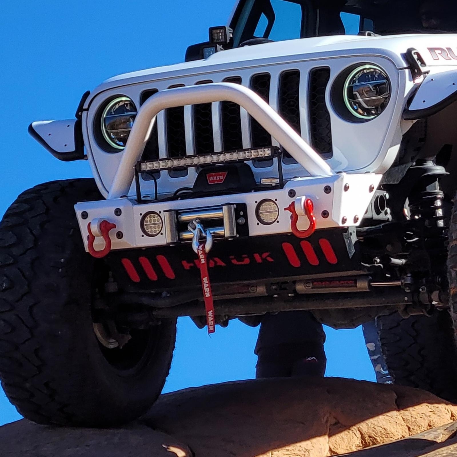 Hauk Off Road Predator Series Front Bumper for 2018-2021 Jeep Wrangler JL - White Gloss with Fog Lights | Best Prices & Reviews at Morris 4x4 Hauk Off Road Predator Series Front Bumper for 2018-2021 Jeep Wrangler JL - White Gloss with Fog Lights | Best Prices & Reviews at Morris 4x4