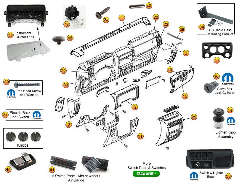 Jeep Wrangler TJ & TJL Instrument Panel Components|97-06 Wrangler|Morris 4x4 Center Jeep Wrangler TJ & TJL Instrument Panel Components|97-06 Wrangler|Morris 4x4 Center