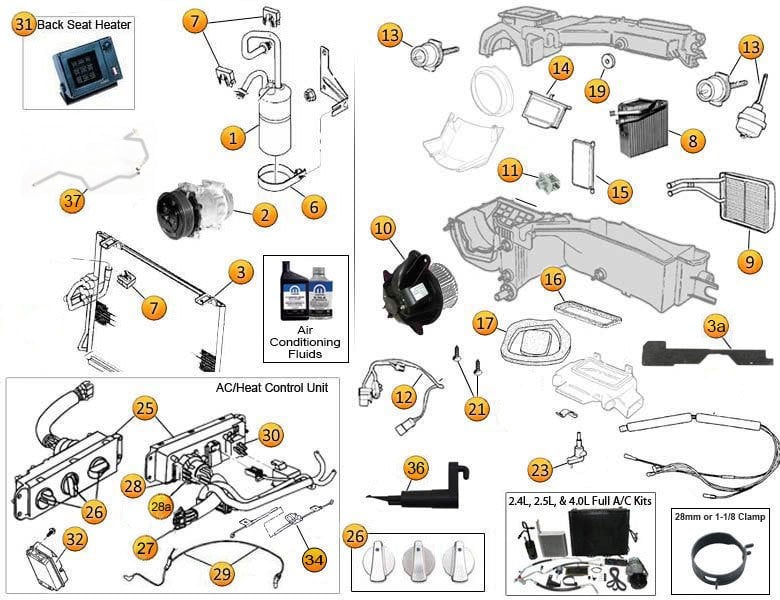 Jeep Wrangler Air Conditioning | Jeep Heater Parts