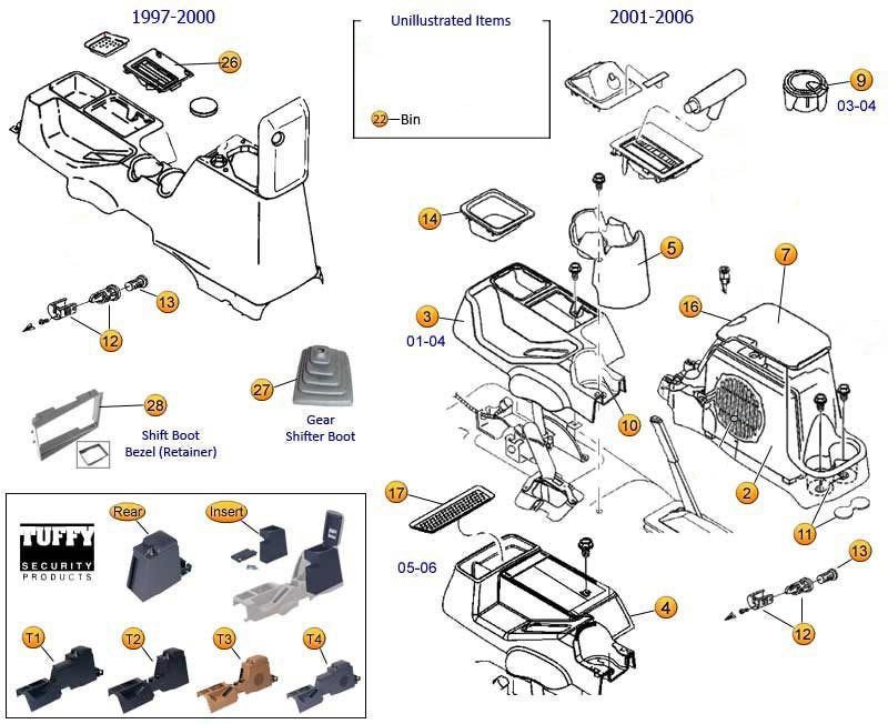 Jeep Wrangler Console Parts | 97-06 TJ | Morris 4x4 Center